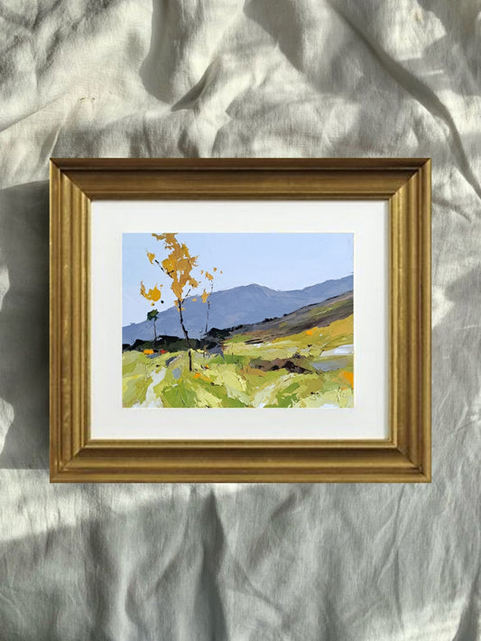 Golden Autumn Landscape – Fine Art Print, 5x7 inch. by Tamara Westwood