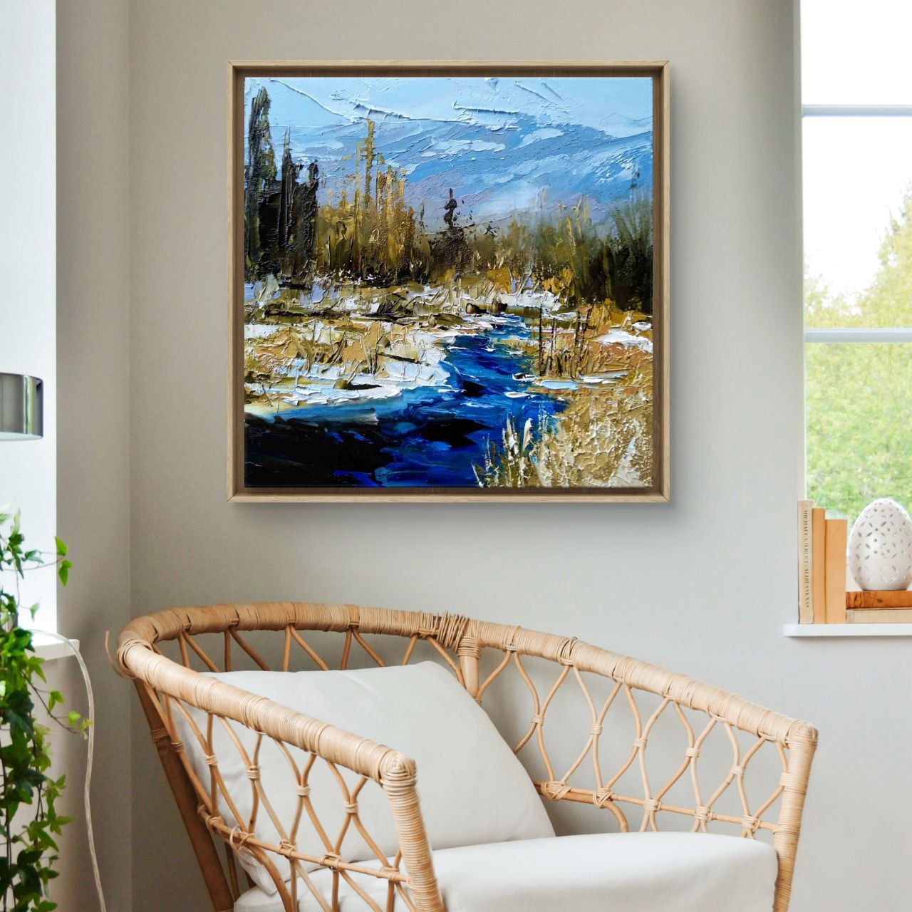 Mount Rainier National Park – Original Oil Painting on Canvas – Textured River Landscape by Tamara Westwood