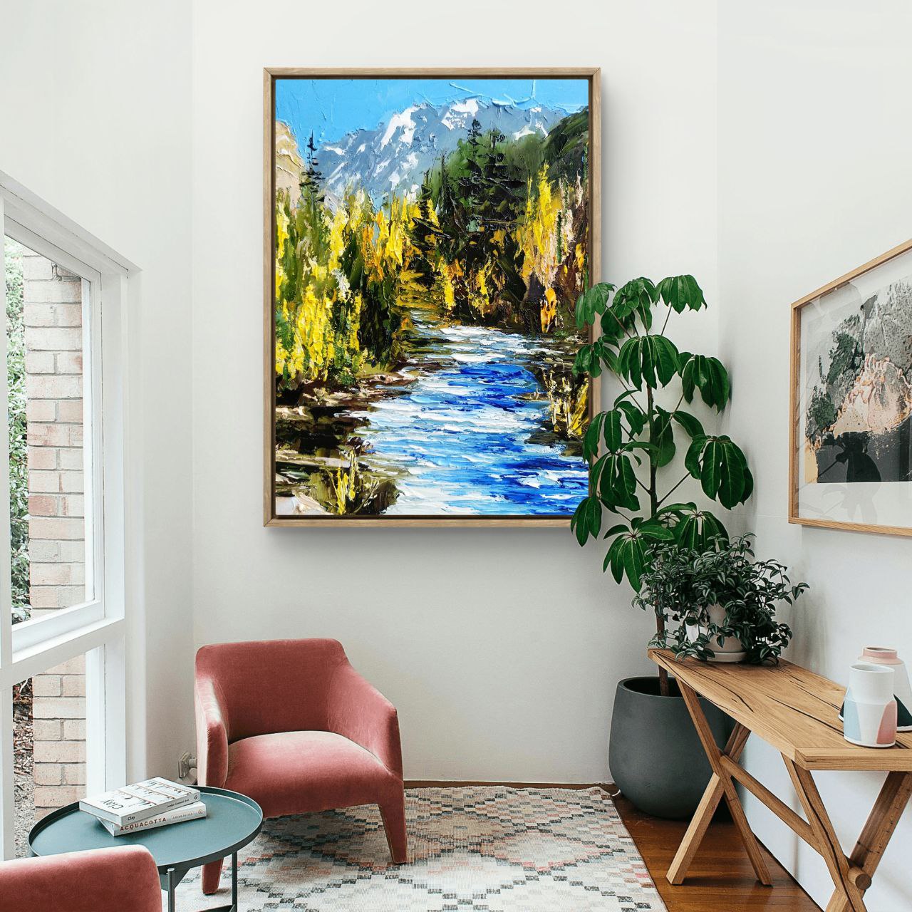 Colorado River in the Rockies – Textured Mountain Landscape by Tamara Westwood