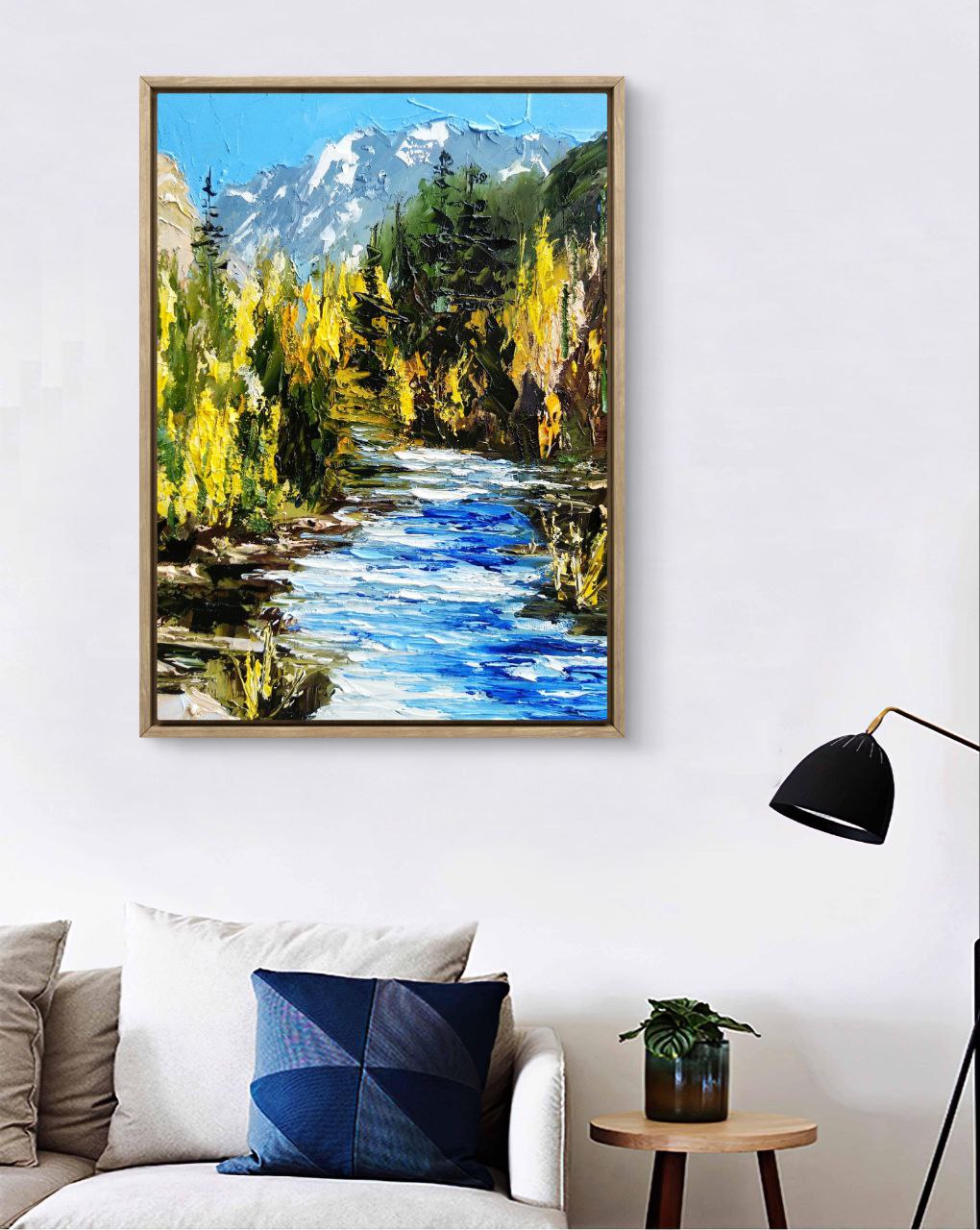 Colorado River in the Rockies – Textured Mountain Landscape by Tamara Westwood