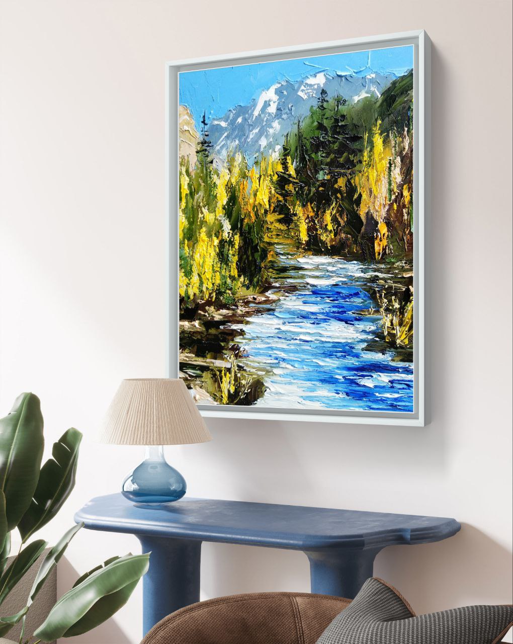 Colorado River in the Rockies – Textured Mountain Landscape by Tamara Westwood