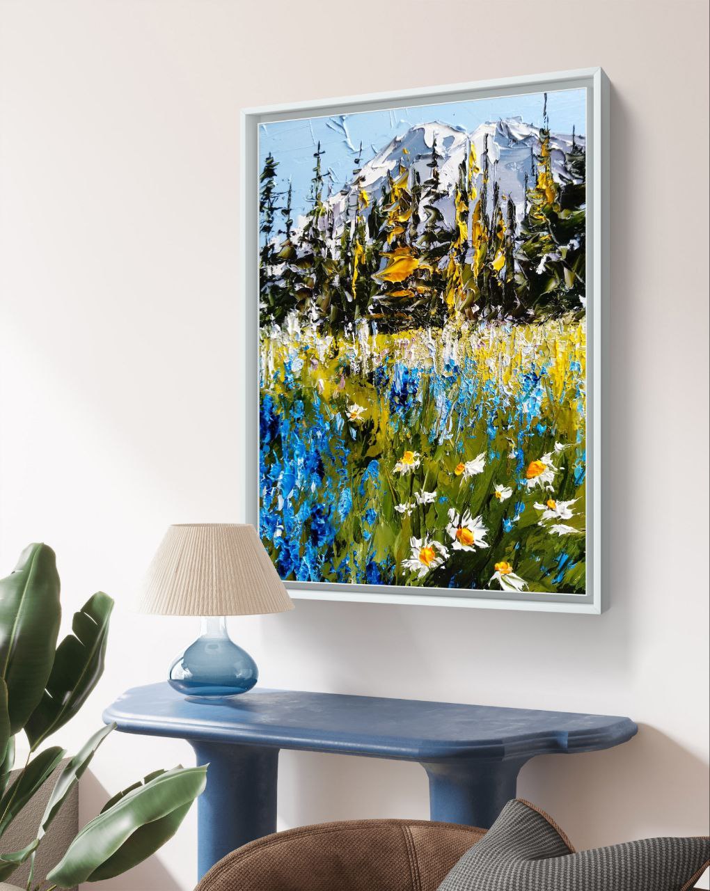 Mount Rainier Wildflowers – Original Textured Oil Painting by Tamara Westwood