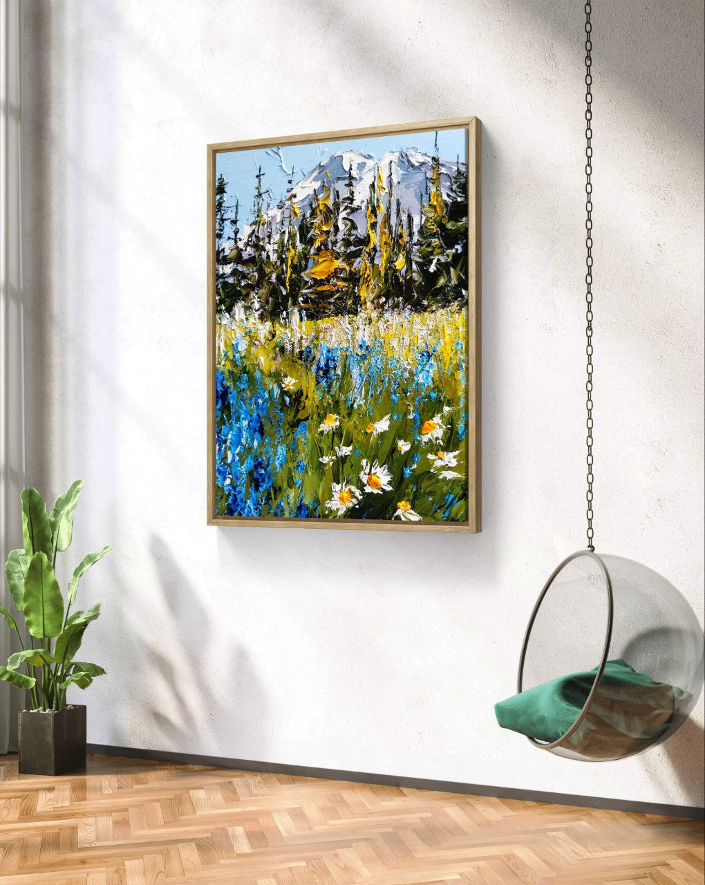 Mount Rainier Wildflowers – Original Textured Oil Painting by Tamara Westwood