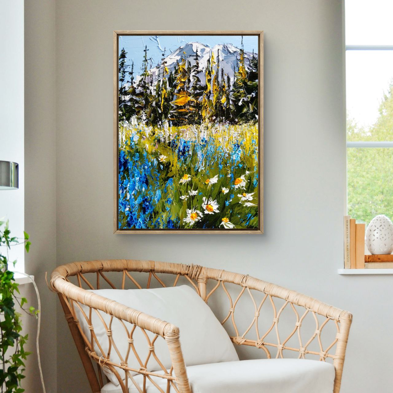 Mount Rainier Wildflowers – Original Textured Oil Painting by Tamara Westwood