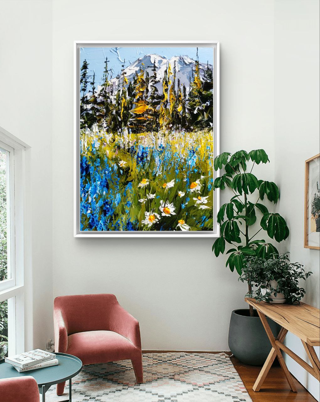 Mount Rainier Wildflowers – Original Textured Oil Painting by Tamara Westwood