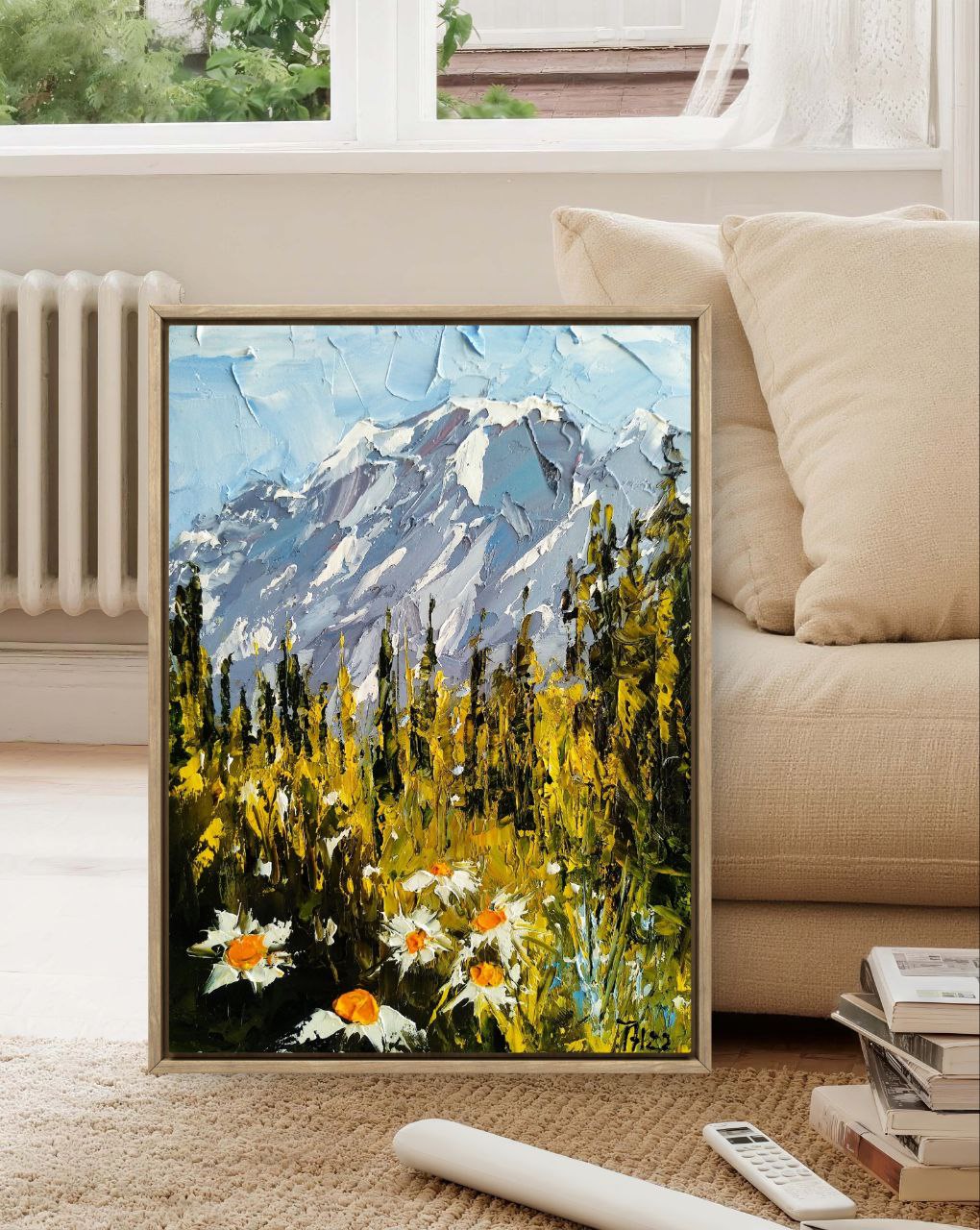 Colorado Wildflowers and Peaks – Original Rocky Mountain Painting by Tamara Westwood