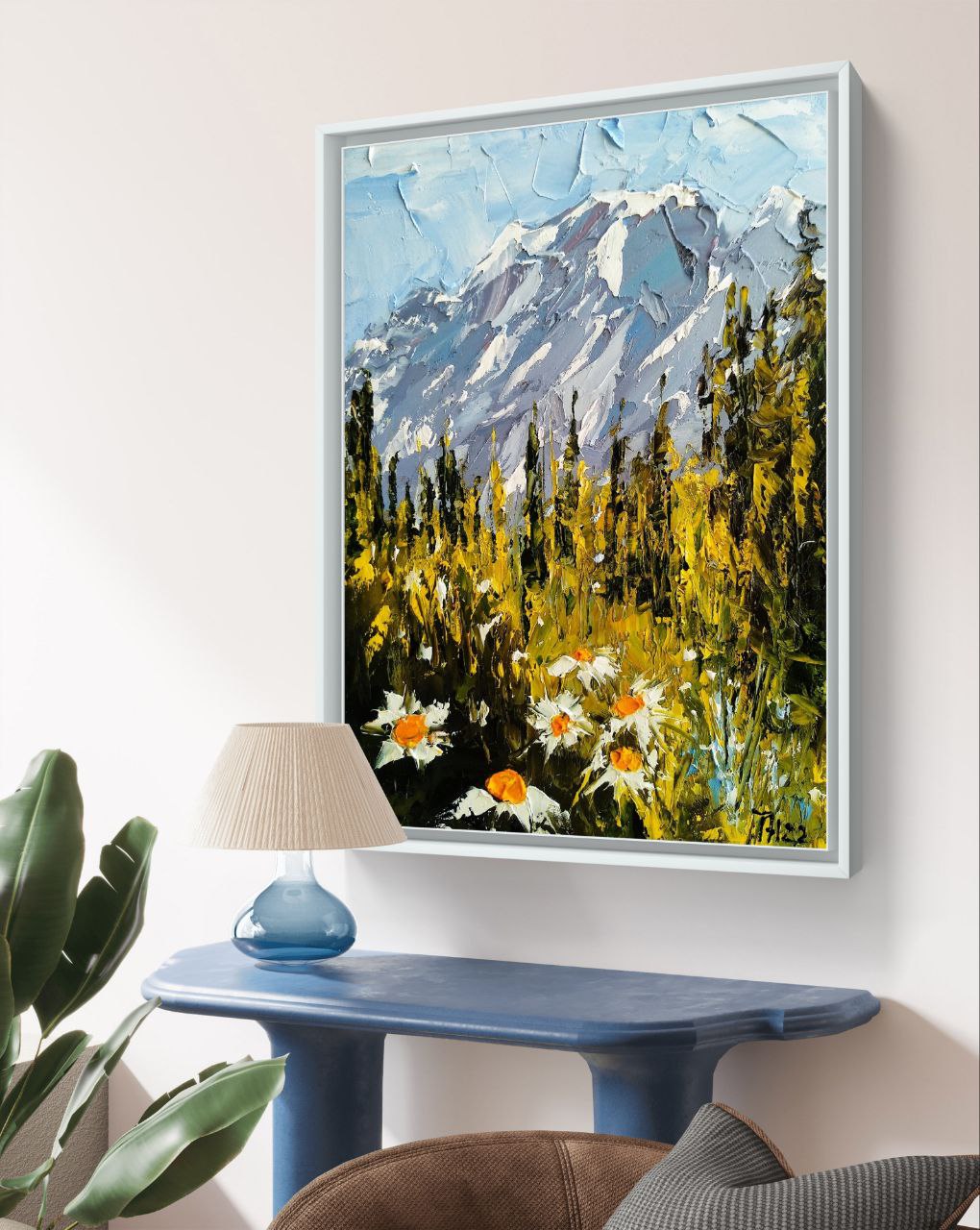 Colorado Wildflowers and Peaks – Original Rocky Mountain Painting by Tamara Westwood