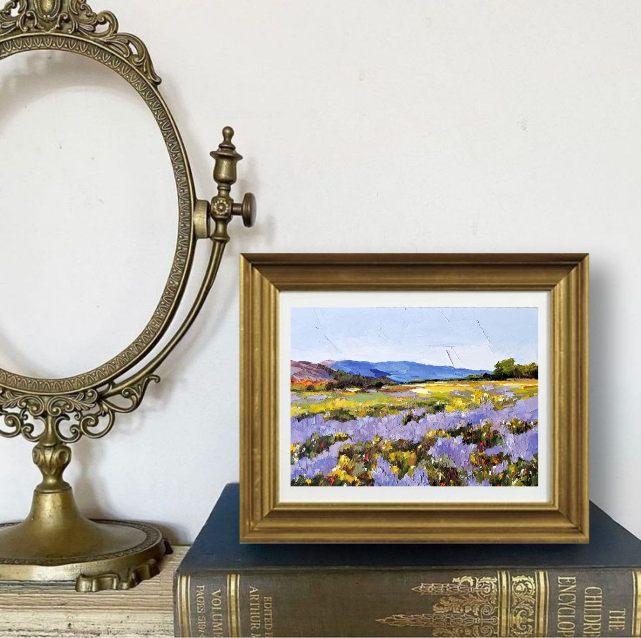 French Country Landscape – Lavender Fields | Original Oil Painting 5x7 by Tamara Westwood
