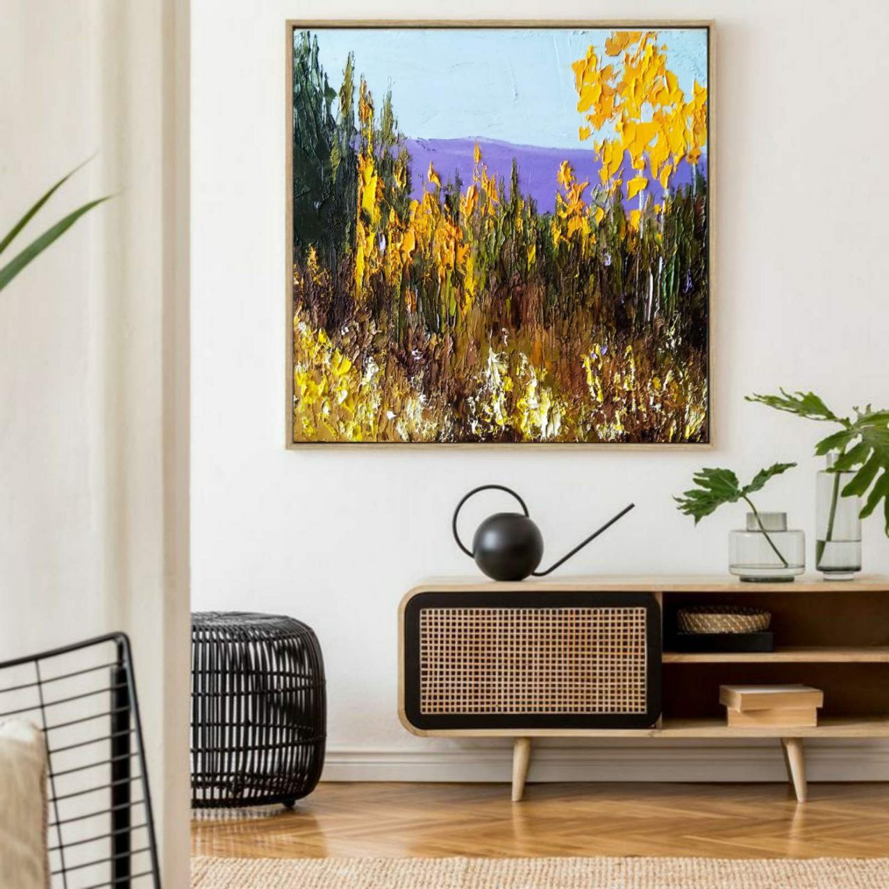 Golden Aspen Trees in Colorado – Textured Oil Painting by Tamara Westwood