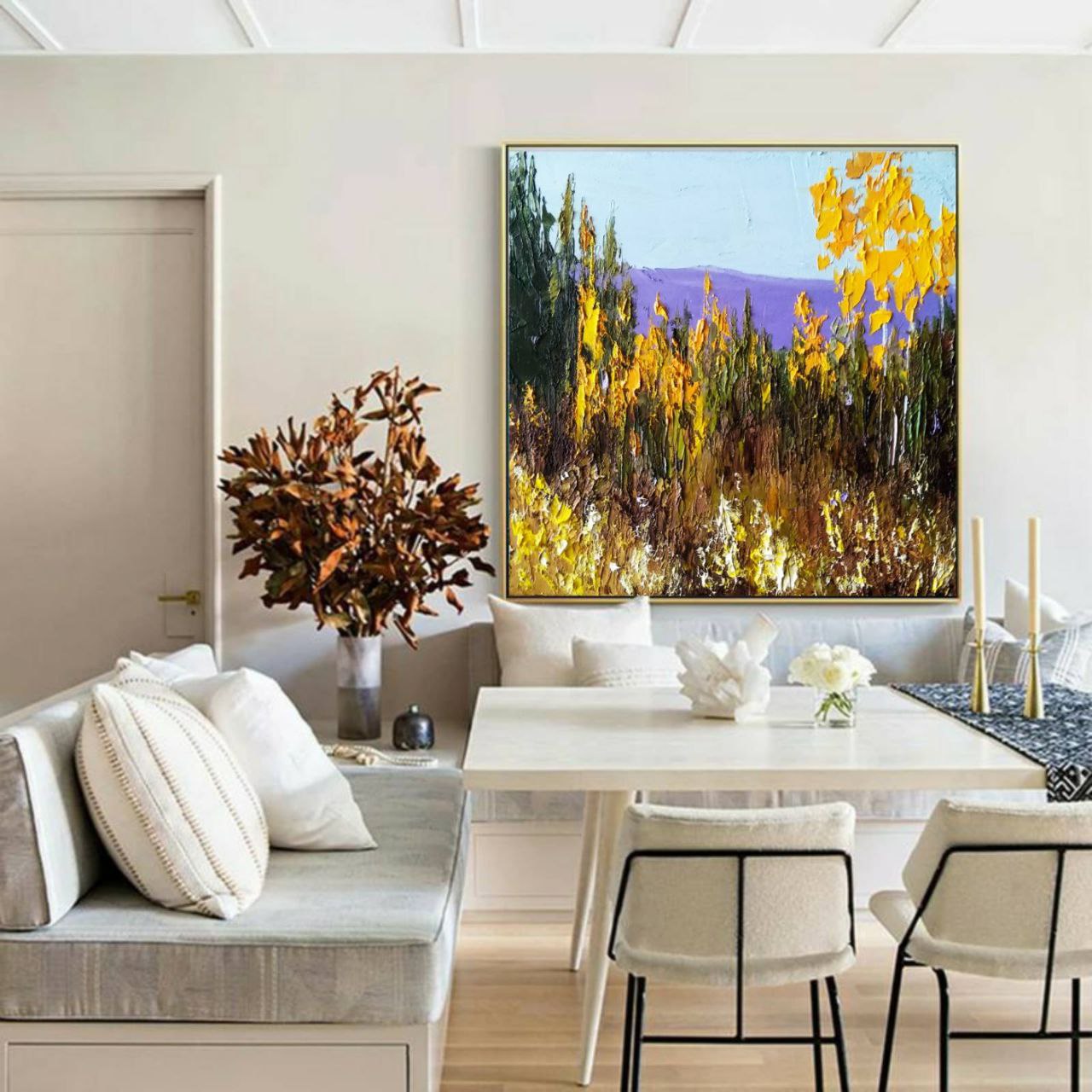 Golden Aspen Trees in Colorado – Textured Oil Painting by Tamara Westwood