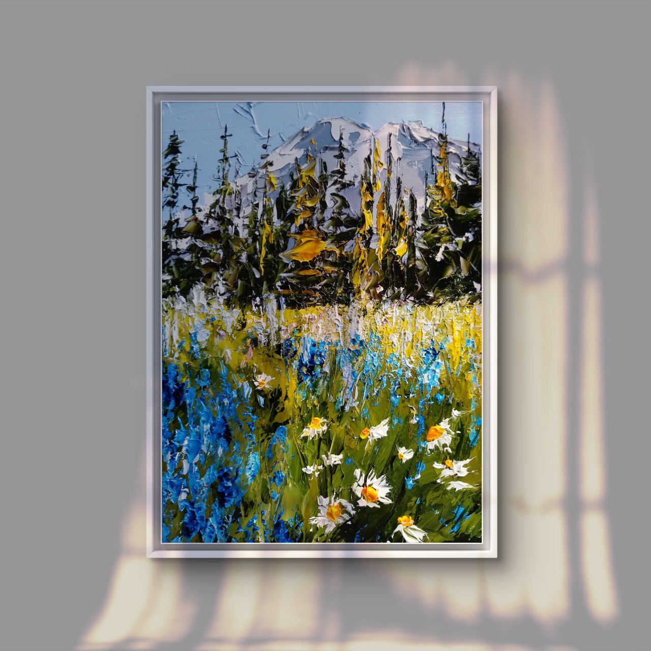 Mount Rainier Wildflowers – Original Textured Oil Painting by Tamara Westwood